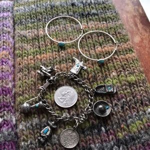 Mexican Turquoise bracelet and earrings